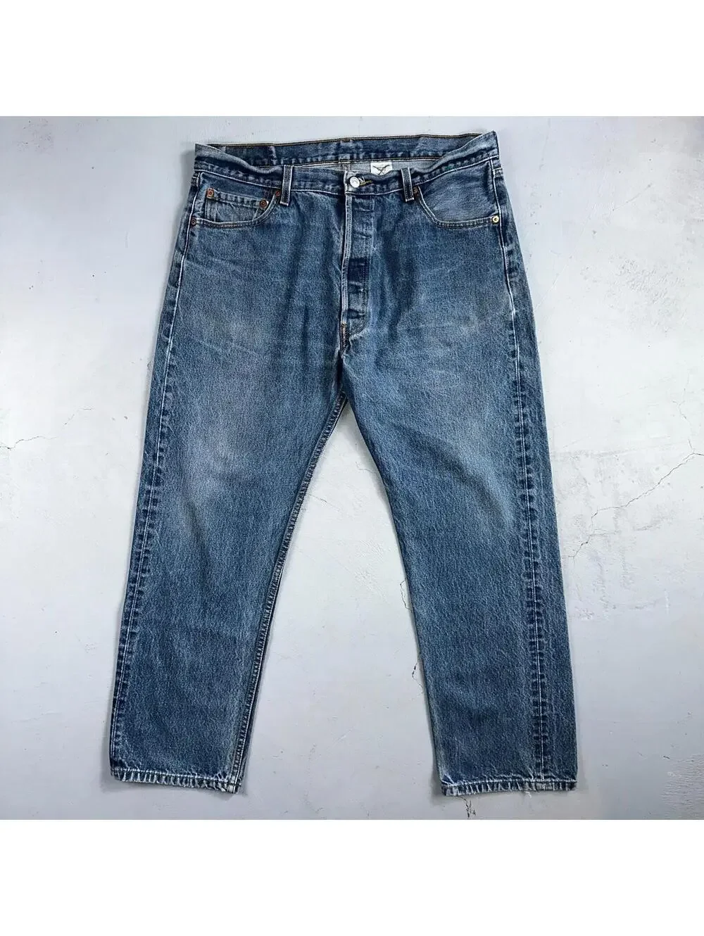 Levis 501 Vintage Y2K Mexico Straight Leg Jeans 38x32 90s Med Wash Act 36x28